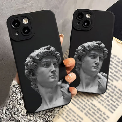 Capa de Telefone Macia Angel Eyes com Nova Estampa Criativa David Impressão UV Capa de Telefone Fosca Proteção Total de 360 Graus para Iphone 11 12 13 14 15 Pro Max XR X/ XS 7 8 Plus SE Mini para Smartphone
