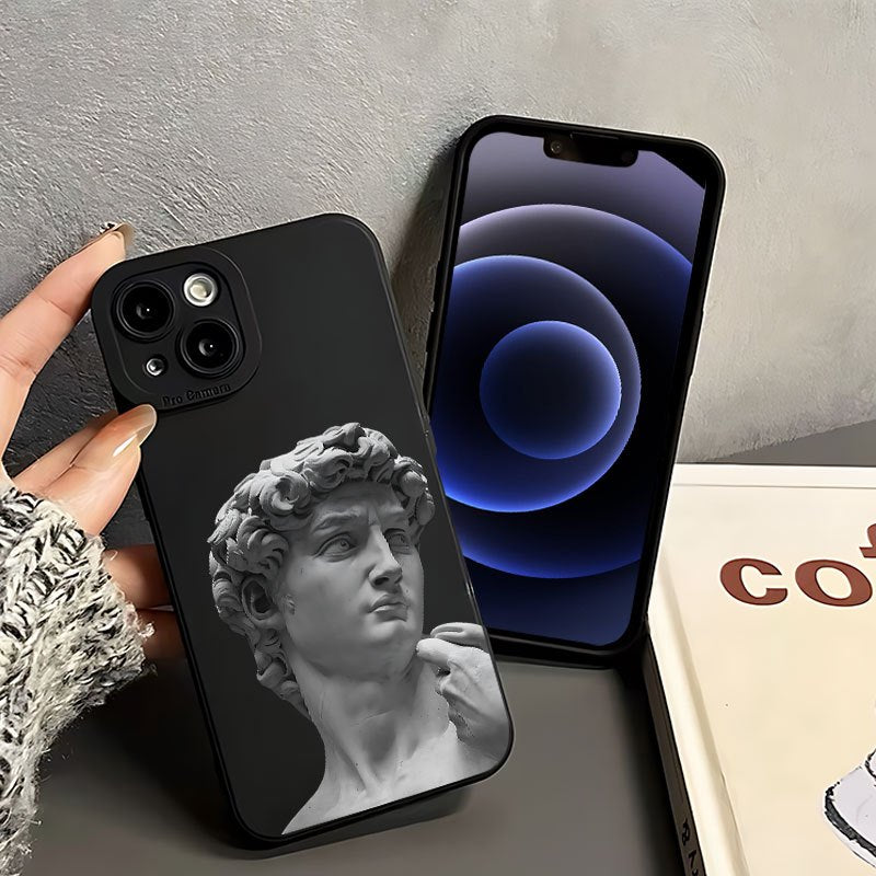 Capa de Telefone Macia Angel Eyes com Nova Estampa Criativa David Impressão UV Capa de Telefone Fosca Proteção Total de 360 Graus para Iphone 11 12 13 14 15 Pro Max XR X/ XS 7 8 Plus SE Mini para Smartphone