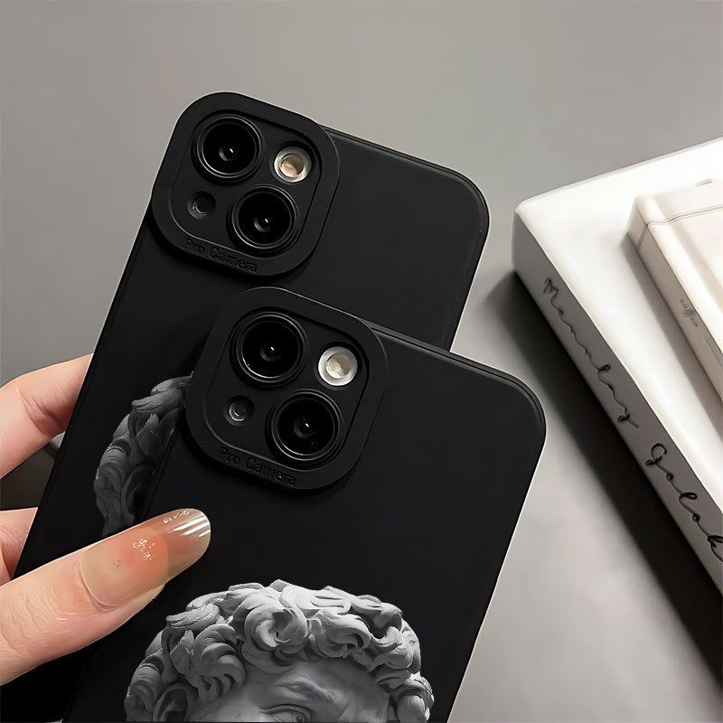 Capa de Telefone Macia Angel Eyes com Nova Estampa Criativa David Impressão UV Capa de Telefone Fosca Proteção Total de 360 Graus para Iphone 11 12 13 14 15 Pro Max XR X/ XS 7 8 Plus SE Mini para Smartphone