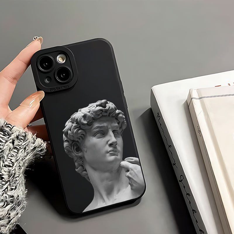 Capa de Telefone Macia Angel Eyes com Nova Estampa Criativa David Impressão UV Capa de Telefone Fosca Proteção Total de 360 Graus para Iphone 11 12 13 14 15 Pro Max XR X/ XS 7 8 Plus SE Mini para Smartphone