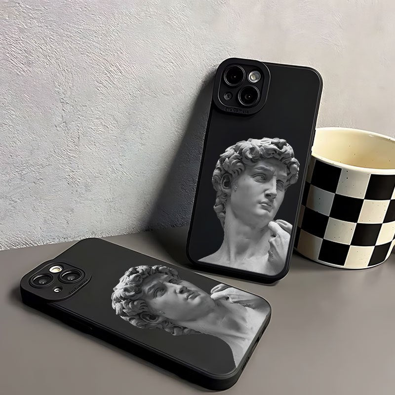 Capa de Telefone Macia Angel Eyes com Nova Estampa Criativa David Impressão UV Capa de Telefone Fosca Proteção Total de 360 Graus para Iphone 11 12 13 14 15 Pro Max XR X/ XS 7 8 Plus SE Mini para Smartphone