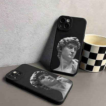 Capa de Telefone Macia Angel Eyes com Nova Estampa Criativa David Impressão UV Capa de Telefone Fosca Proteção Total de 360 Graus para Iphone 11 12 13 14 15 Pro Max XR X/ XS 7 8 Plus SE Mini para Smartphone