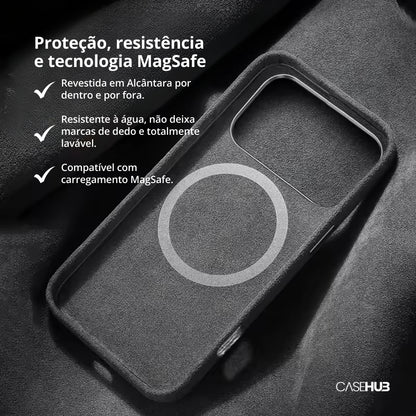 Case em Alcântara Premium com Carregamento MagSafe