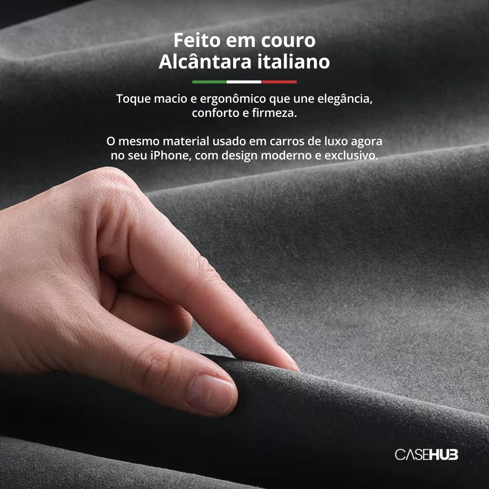 Case em Alcântara Premium com Carregamento MagSafe