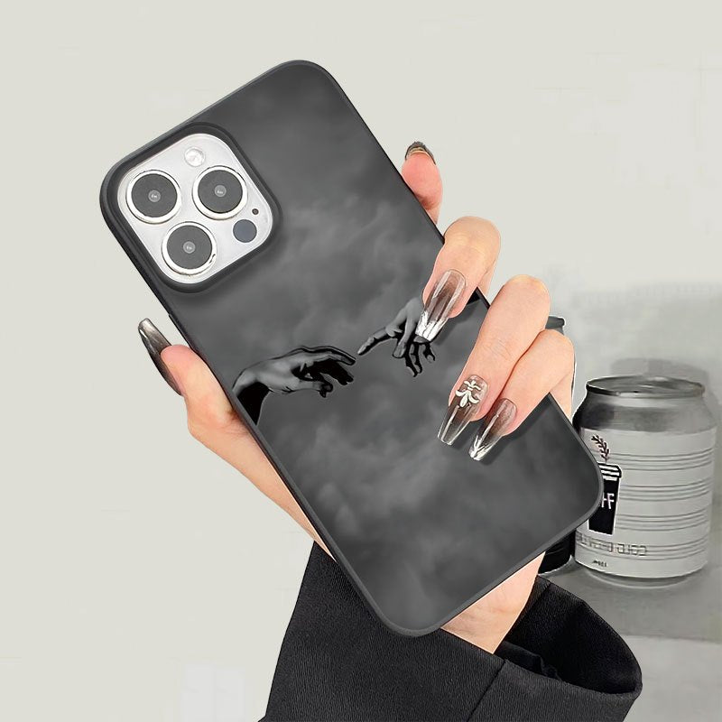 Mão Criativa de Mãos Dadas Padrão, Impressão UV Capa de Telefone Macia Proteção Completa de 360 Graus Capa de Telefone para Iphone 16 11 12 13 14 Pro Max 15 XR X/ XS 7 8 Plus SE Mini