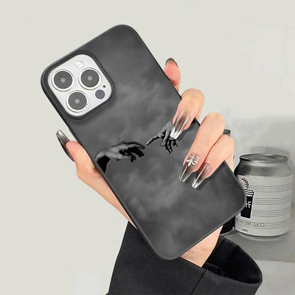 Mão Criativa de Mãos Dadas Padrão, Impressão UV Capa de Telefone Macia Proteção Completa de 360 Graus Capa de Telefone para Iphone 16 11 12 13 14 Pro Max 15 XR X/ XS 7 8 Plus SE Mini