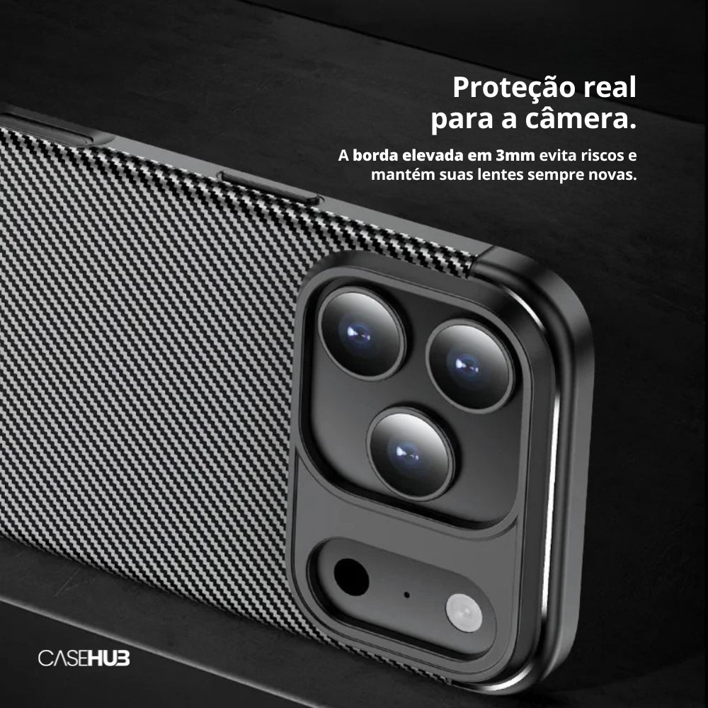 Case em Fibra de Carbono Premium com Carregamento MagSafe Berlin