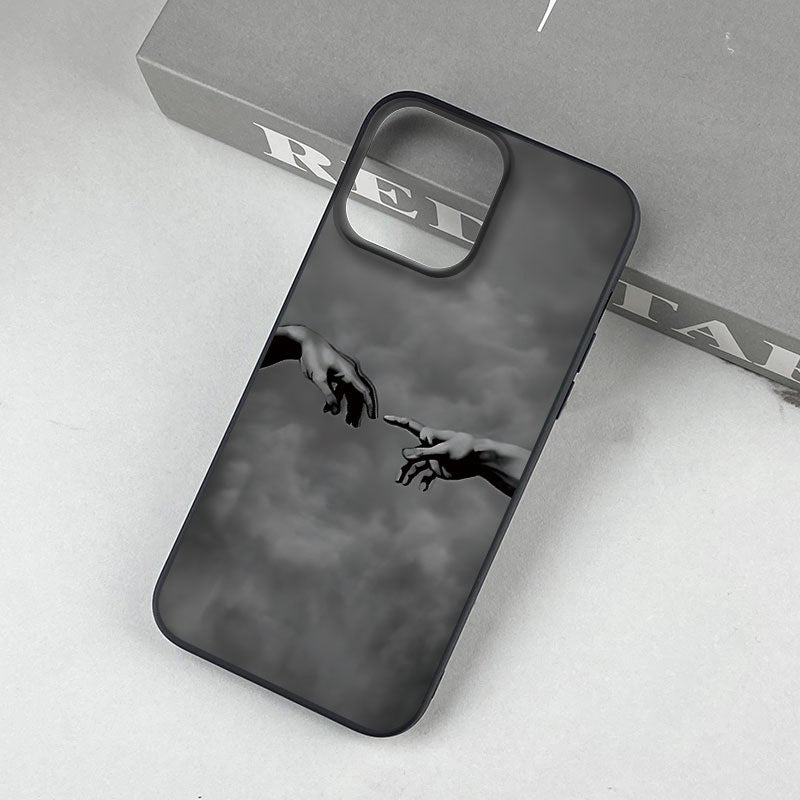 Mão Criativa de Mãos Dadas Padrão, Impressão UV Capa de Telefone Macia Proteção Completa de 360 Graus Capa de Telefone para Iphone 16 11 12 13 14 Pro Max 15 XR X/ XS 7 8 Plus SE Mini