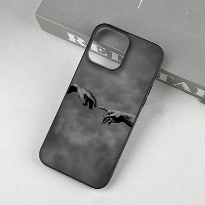 Mão Criativa de Mãos Dadas Padrão, Impressão UV Capa de Telefone Macia Proteção Completa de 360 Graus Capa de Telefone para Iphone 16 11 12 13 14 Pro Max 15 XR X/ XS 7 8 Plus SE Mini