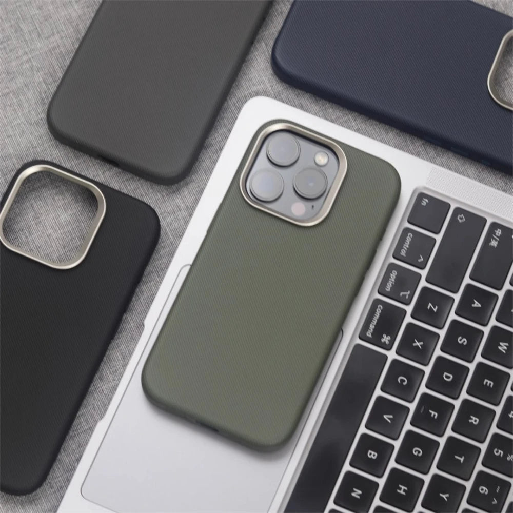 Luxo diamantes textura couro do plutônio caso magnético para iphone 17 16 15 pro max 14 13 ar magsafe carga sem fio liga lente capa