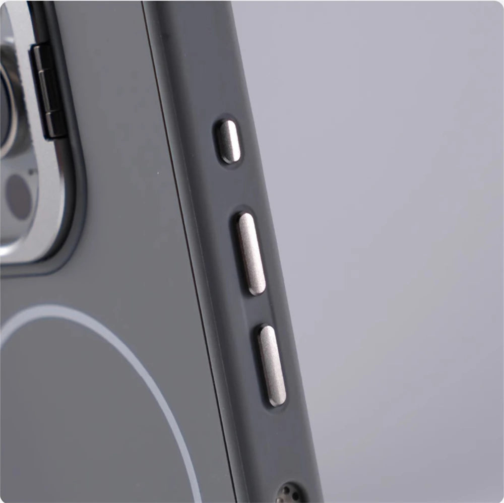 Suporte de lente de liga para magsafe, capa magnética de carregamento sem fio para iphone 16 pro max 15 14 13 12, moldura de silicone, capa respirável