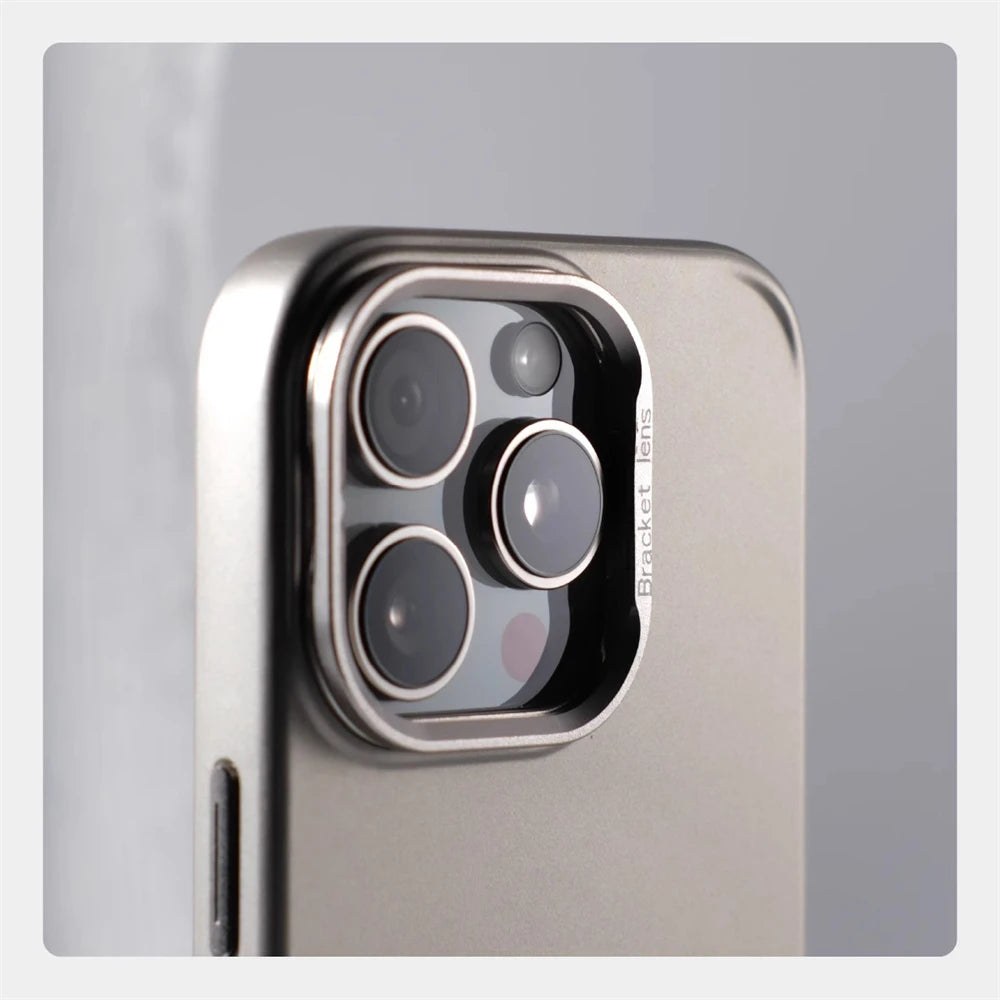 Suporte de lente de metal cor sólida capa magnética de pc rígido para iphone 16 pro max 15 14 plus 13 para magsafe capa de carga sem fio