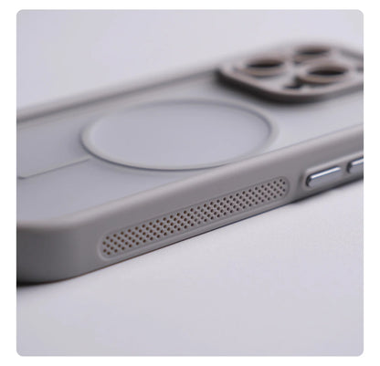 Translucidez fosca para magsafe capa à prova de choque para iphone 17 air 16 pro max 15 14 plus 12 13 lente proteção completa capa magnética