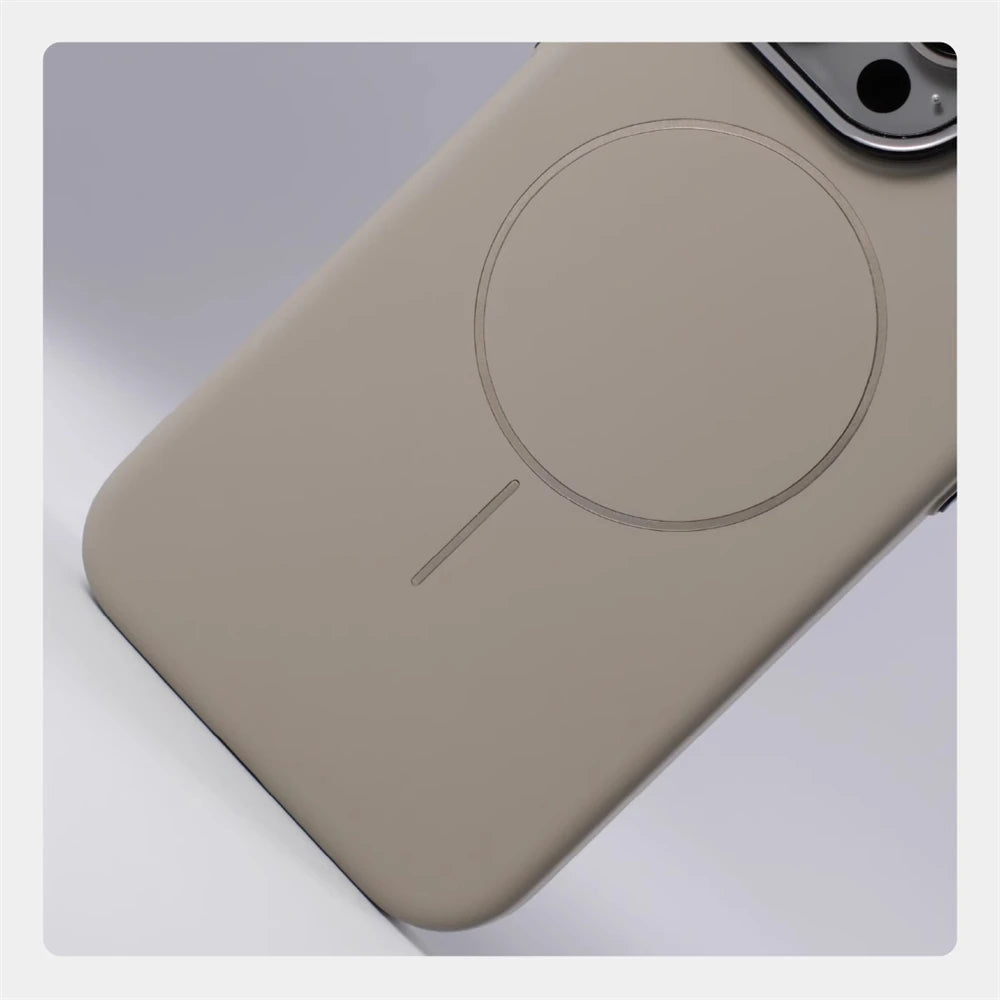 Ultra fino magnético carga sem fio duro caso para iphone 16 15 pro max 14 12 13 para magsafe luxo cor sólida capa escudo