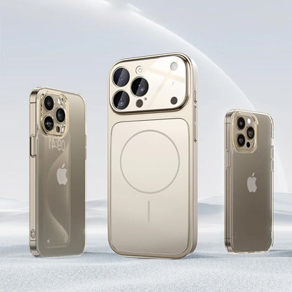 Carga sem fio de vidro fosco original para magsafe caso para iphone 17 pro max 16 15 14 plus 13 17 ar magnético capa à prova de choque