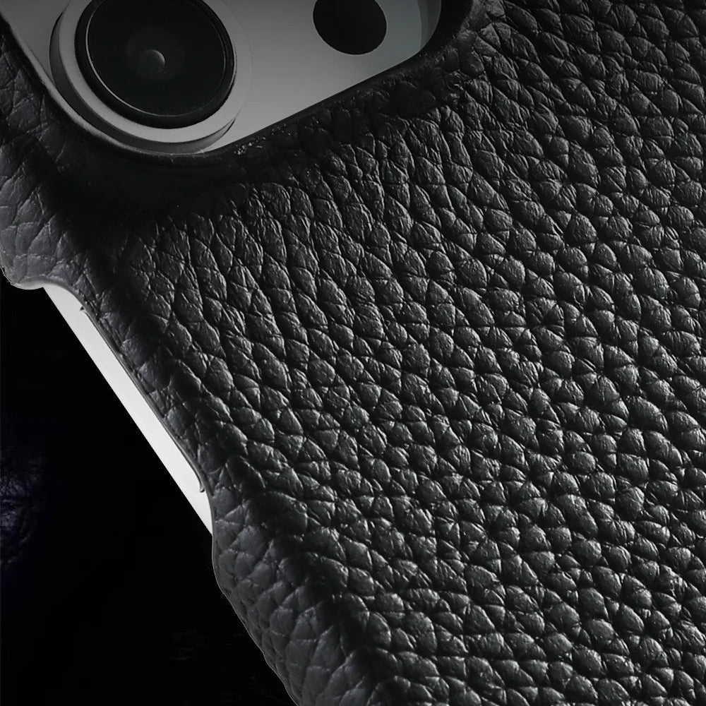 Capa de telefone de couro de lichia natural para iphone 16 15 17 pro max air 17pro para magsafe magnético luxo protetor capa traseira