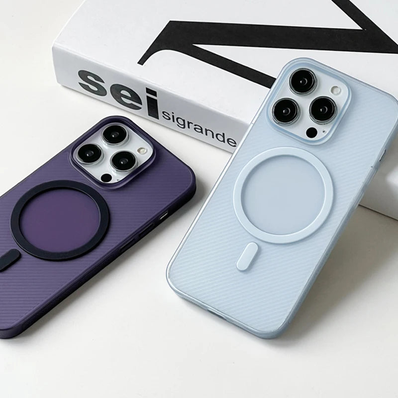 Sarja ultrafina de carregamento sem fio magsafe caso telefone para iphone 17 15 16pro max 16 14 pro 13 translúcido fosco duro pc capa