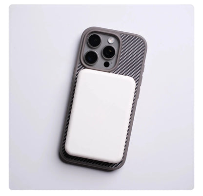 Capa magnética com botão de câmera de toque ativo para iPhone 16 15 Pro Max 14 13 Padrão de fibra de carbono para capa de carregamento sem fio MagSafe