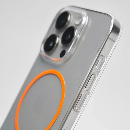 Ultra fino transparente hd simples caso duro para iphone 16 15 pro max 14 13 12 para magsafe magnético carga sem fio capa clara