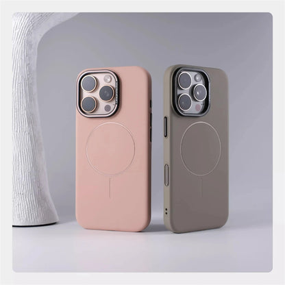 Ultra fino magnético carga sem fio duro caso para iphone 16 15 pro max 14 12 13 para magsafe luxo cor sólida capa escudo