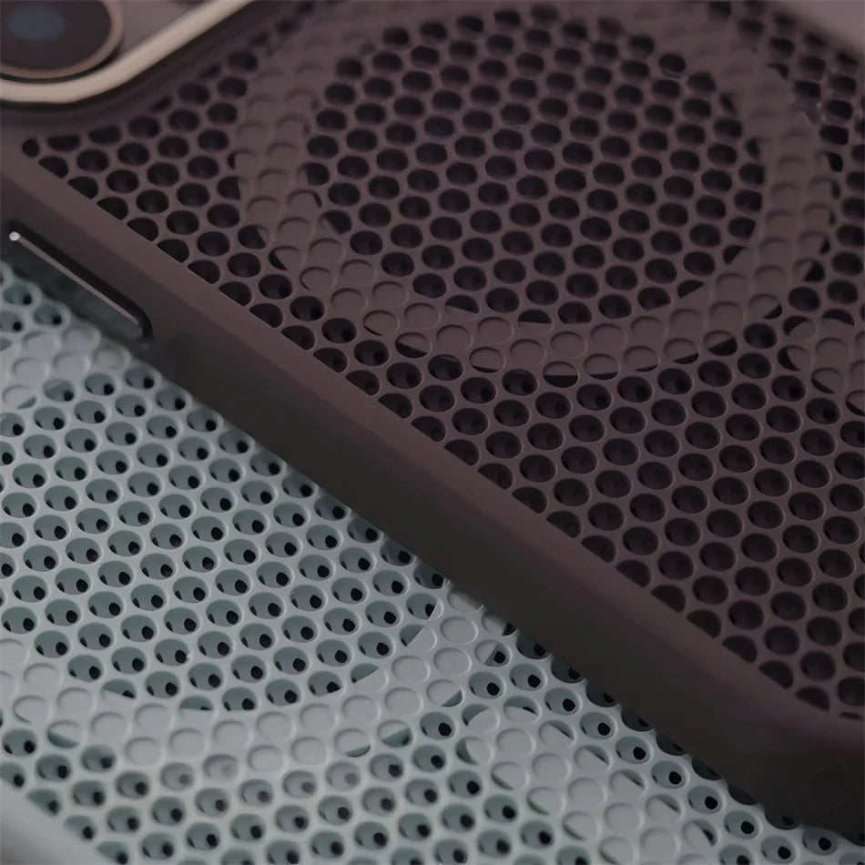 Malha de dissipação de calor para magsafe magnético caso de carga sem fio para iphone 16 15 14 plus 13 12 pro max armadura respirável capa