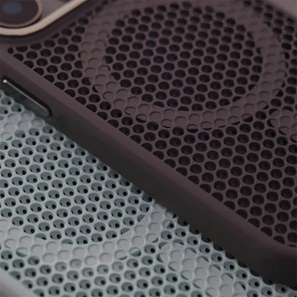 Malha de dissipação de calor para magsafe magnético caso de carga sem fio para iphone 16 15 14 plus 13 12 pro max armadura respirável capa