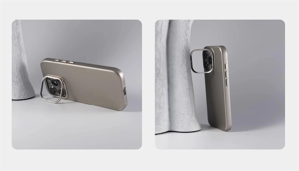 Suporte de lente de metal cor sólida capa magnética de pc rígido para iphone 16 pro max 15 14 plus 13 para magsafe capa de carga sem fio