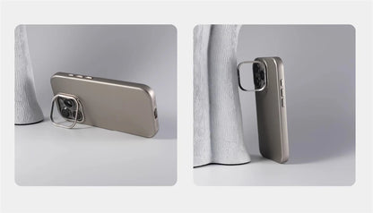 Suporte de lente de metal cor sólida capa magnética de pc rígido para iphone 16 pro max 15 14 plus 13 para magsafe capa de carga sem fio