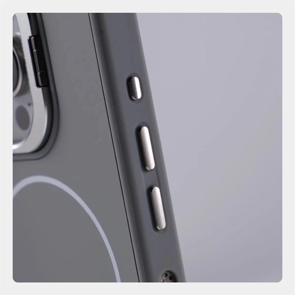 Suporte de lente de liga para magsafe, capa magnética de carregamento sem fio para iphone 16 pro max 15 14 13 12, moldura de silicone, capa respirável