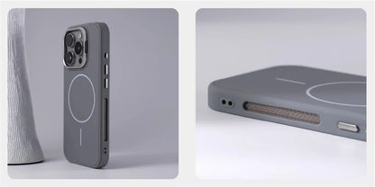 Suporte de lente de liga para magsafe, capa magnética de carregamento sem fio para iphone 16 pro max 15 14 13 12, moldura de silicone, capa respirável