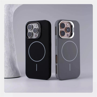 Suporte de lente de liga para magsafe, capa magnética de carregamento sem fio para iphone 16 pro max 15 14 13 12, moldura de silicone, capa respirável