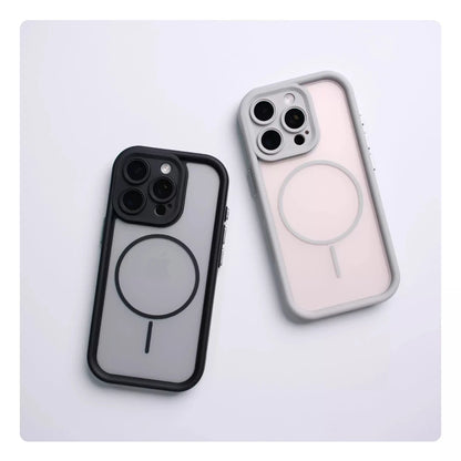 Translucidez fosca para magsafe capa à prova de choque para iphone 17 air 16 pro max 15 14 plus 12 13 lente proteção completa capa magnética