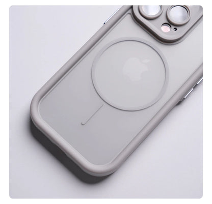 Translucidez fosca para magsafe capa à prova de choque para iphone 17 air 16 pro max 15 14 plus 12 13 lente proteção completa capa magnética