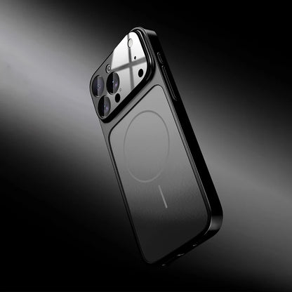 Carga sem fio de vidro fosco original para magsafe caso para iphone 17 pro max 16 15 14 plus 13 17 ar magnético capa à prova de choque