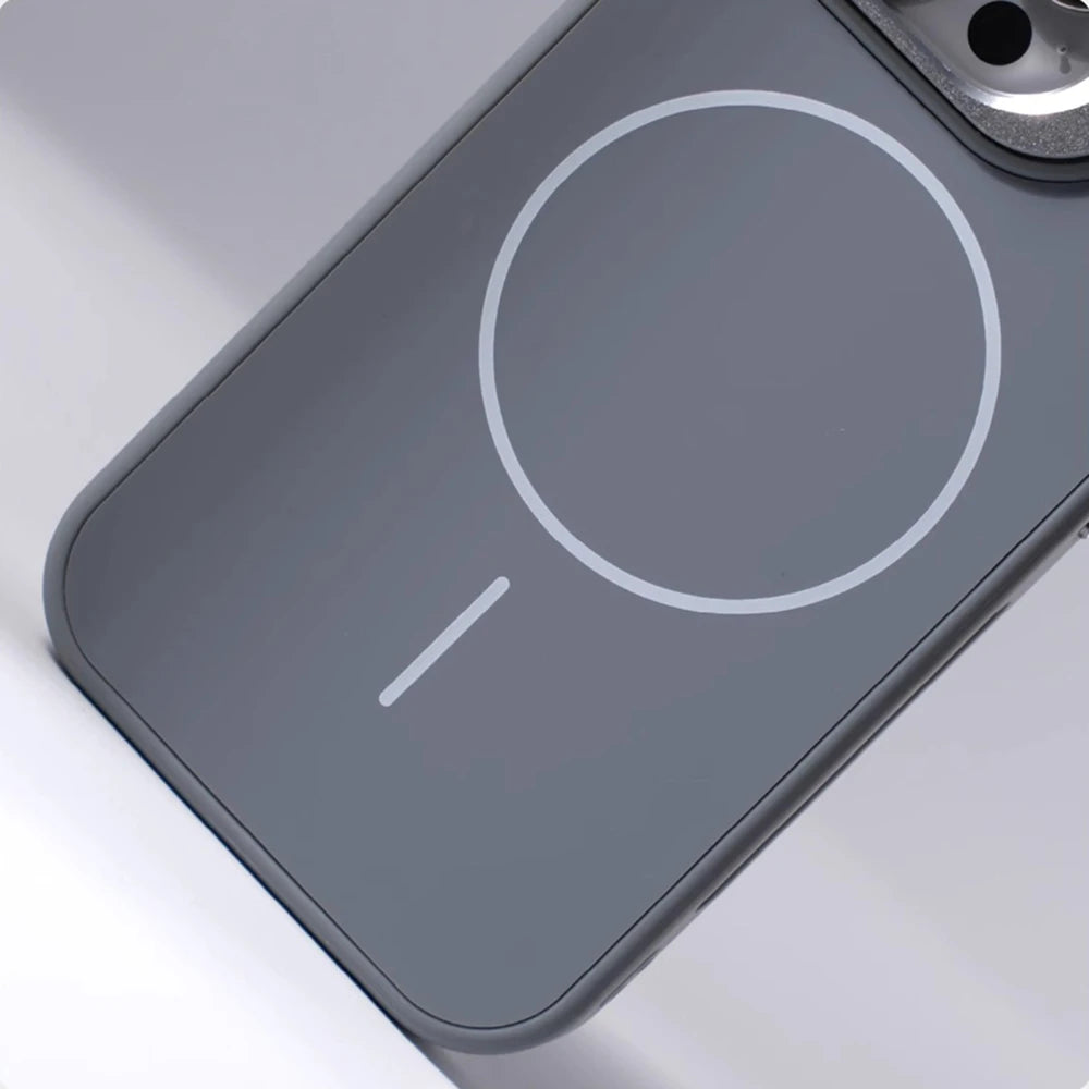 Suporte de lente de liga para magsafe, capa magnética de carregamento sem fio para iphone 16 pro max 15 14 13 12, moldura de silicone, capa respirável