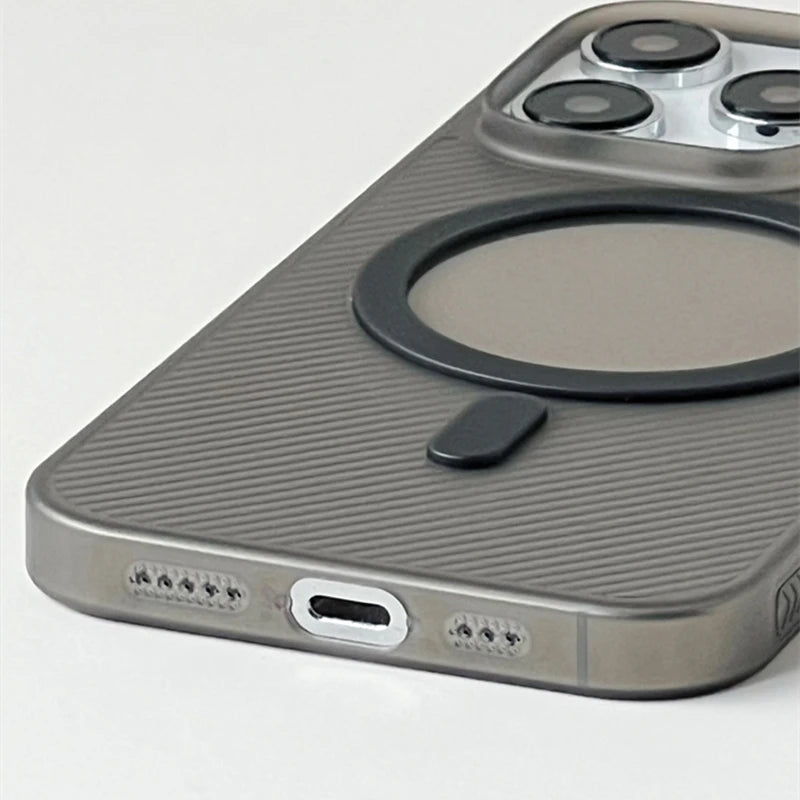 Sarja ultrafina de carregamento sem fio magsafe caso telefone para iphone 17 15 16pro max 16 14 pro 13 translúcido fosco duro pc capa