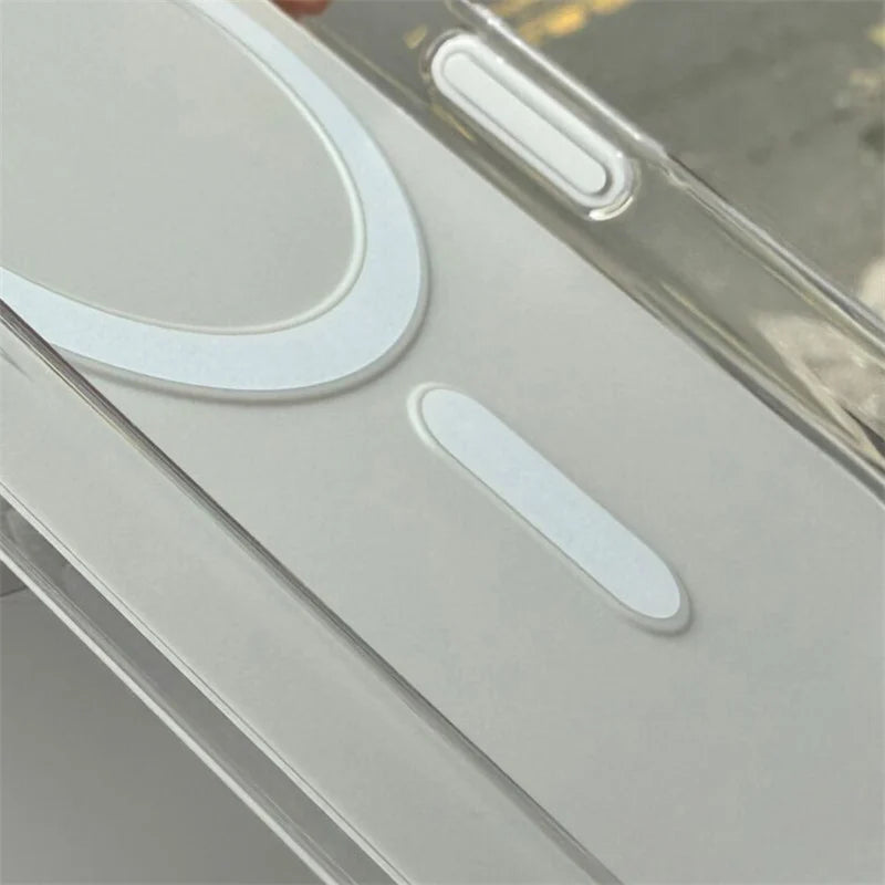 Capa magnética magsafe de cor sólida, não amarelada, para iphone 17 17pro 17pro max, botão de câmera sensível ao toque, à prova de choque, capa dura para pc