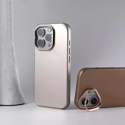 Suporte de lente de metal cor sólida capa magnética de pc rígido para iphone 16 pro max 15 14 plus 13 para magsafe capa de carga sem fio