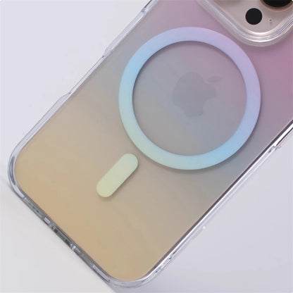 Luxo gradiente cor magnética caso de carga sem fio para iphone 17 pro max 16 15 14 plus 13 12 claro para magsafe capa à prova de choque