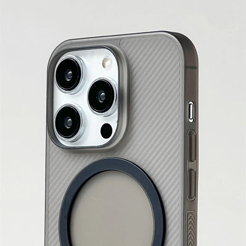 Sarja ultrafina de carregamento sem fio magsafe caso telefone para iphone 17 15 16pro max 16 14 pro 13 translúcido fosco duro pc capa