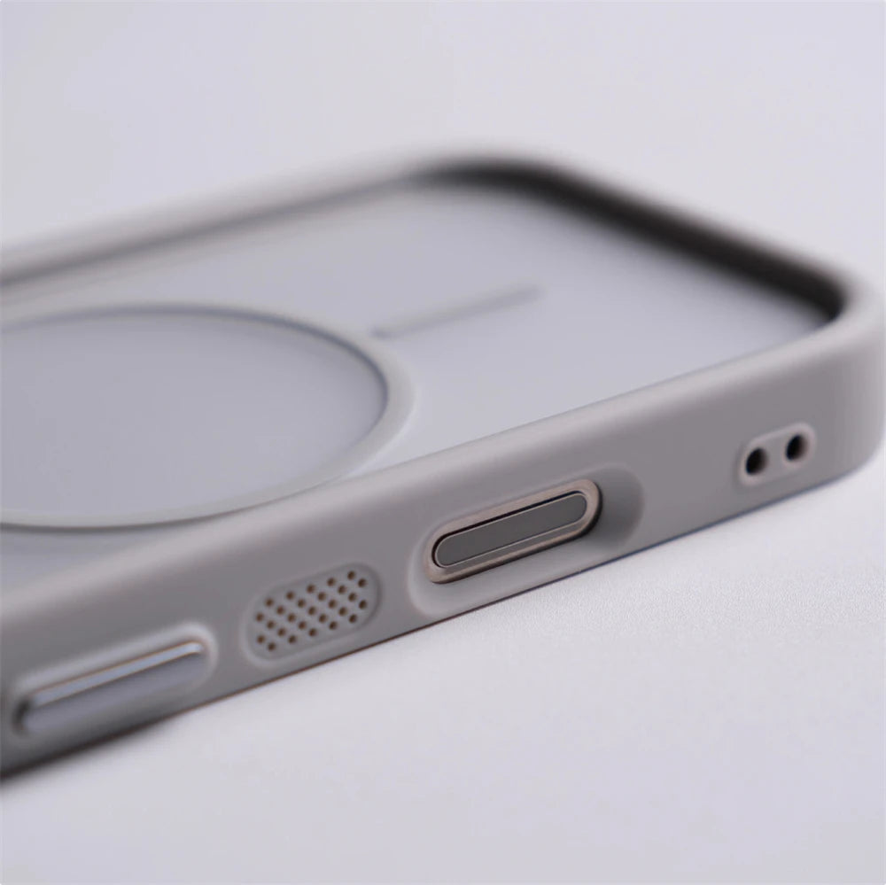 Translucidez fosca para magsafe capa à prova de choque para iphone 17 air 16 pro max 15 14 plus 12 13 lente proteção completa capa magnética