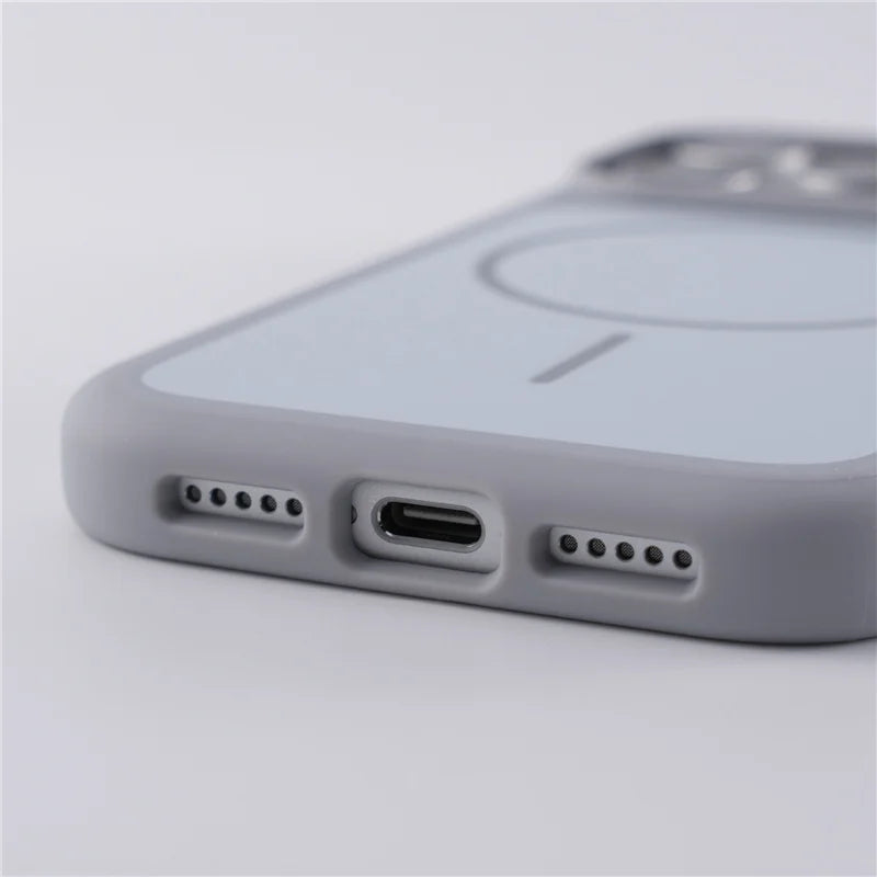 Capa magsafe fosca de cor dupla original para iphone 17air 17pro 17pro max, carregamento magnético sem fio, capa protetora rígida para telefone
