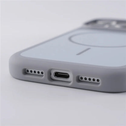 Capa magsafe fosca de cor dupla original para iphone 17air 17pro 17pro max, carregamento magnético sem fio, capa protetora rígida para telefone