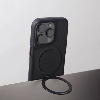 Padrão de fibra de carbono anel magnético titular pára-choques caso para iphone 17 17air 16 pro max 15 14 13 12 magsafe capa de carregamento sem fio