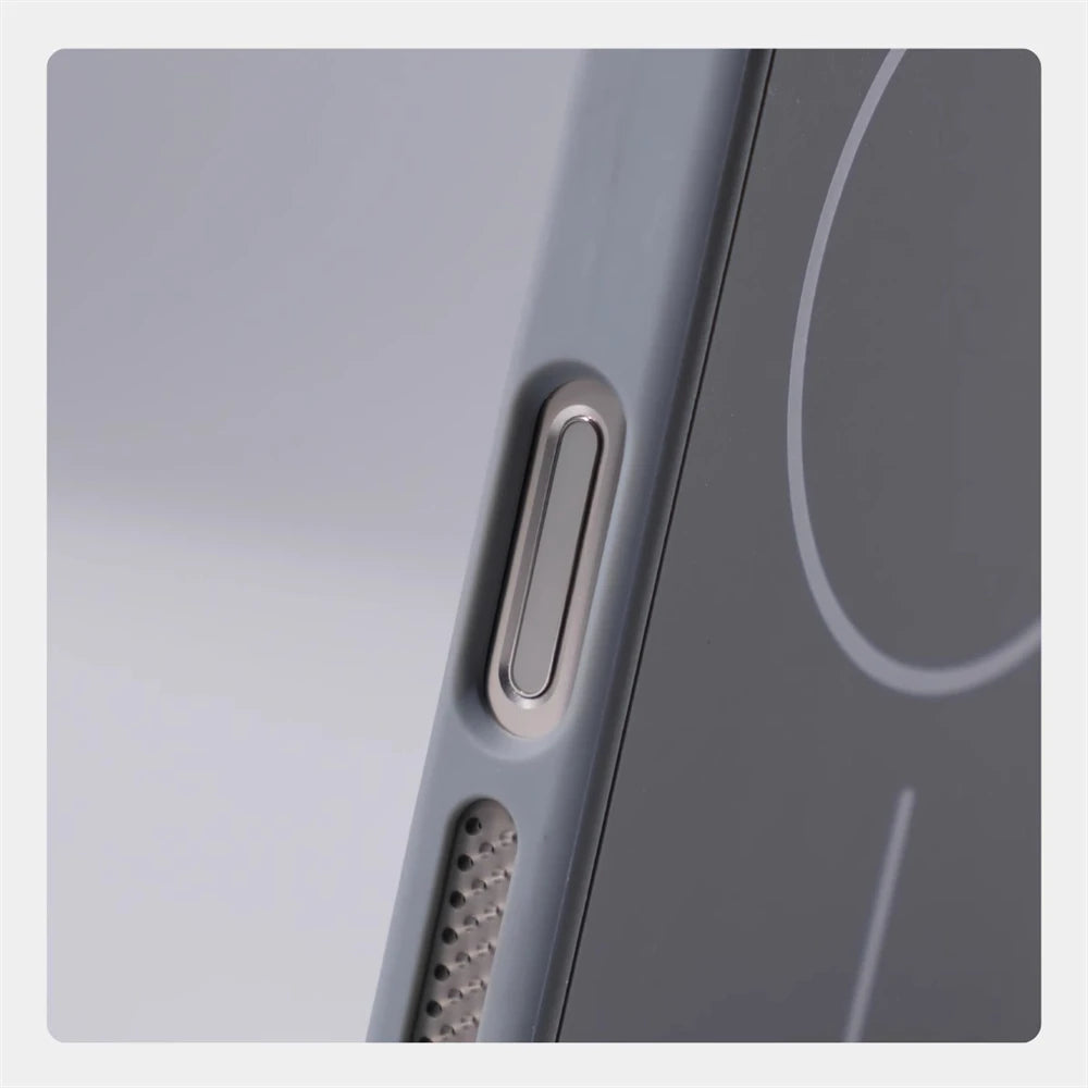 Suporte de lente de liga para magsafe, capa magnética de carregamento sem fio para iphone 16 pro max 15 14 13 12, moldura de silicone, capa respirável