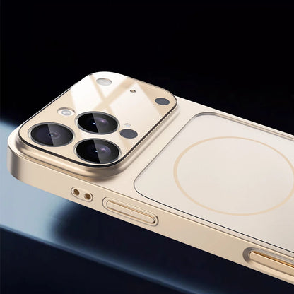 Carga sem fio de vidro fosco original para magsafe caso para iphone 17 pro max 16 15 14 plus 13 17 ar magnético capa à prova de choque