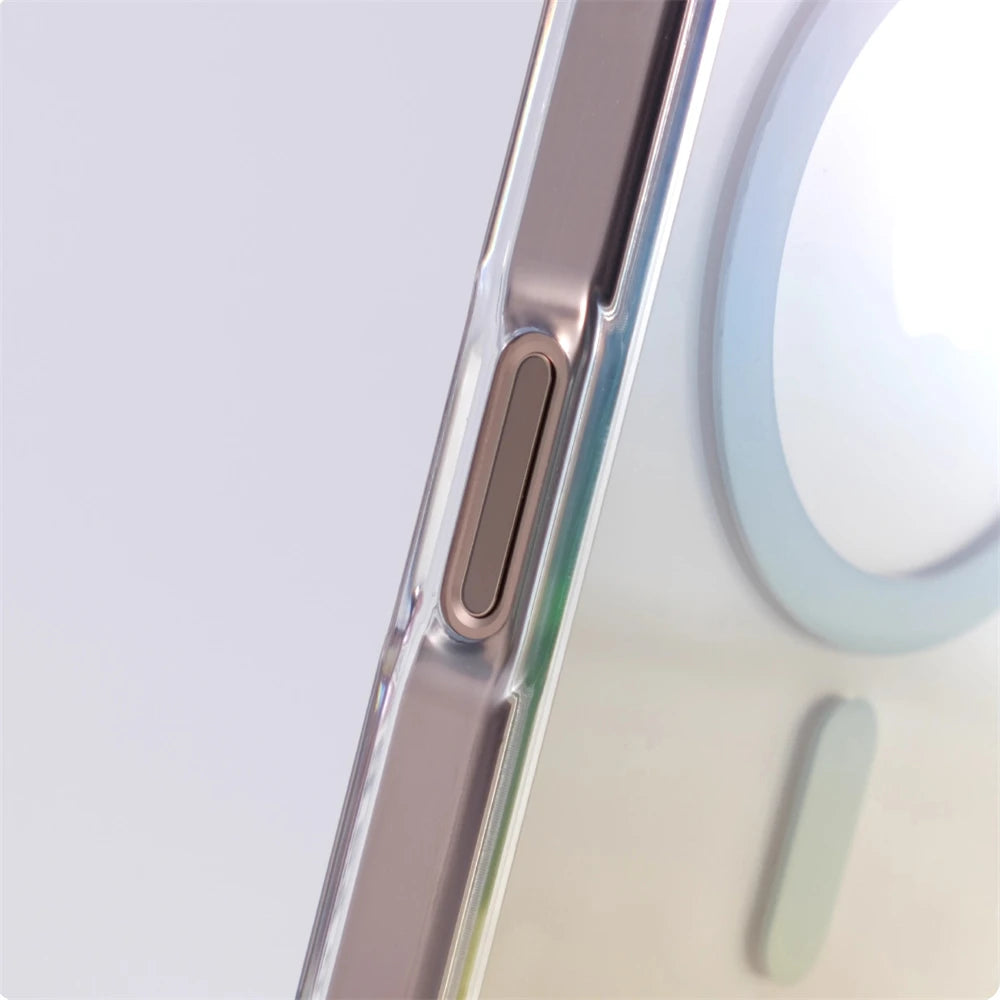 Luxo gradiente cor magnética caso de carga sem fio para iphone 17 pro max 16 15 14 plus 13 12 claro para magsafe capa à prova de choque